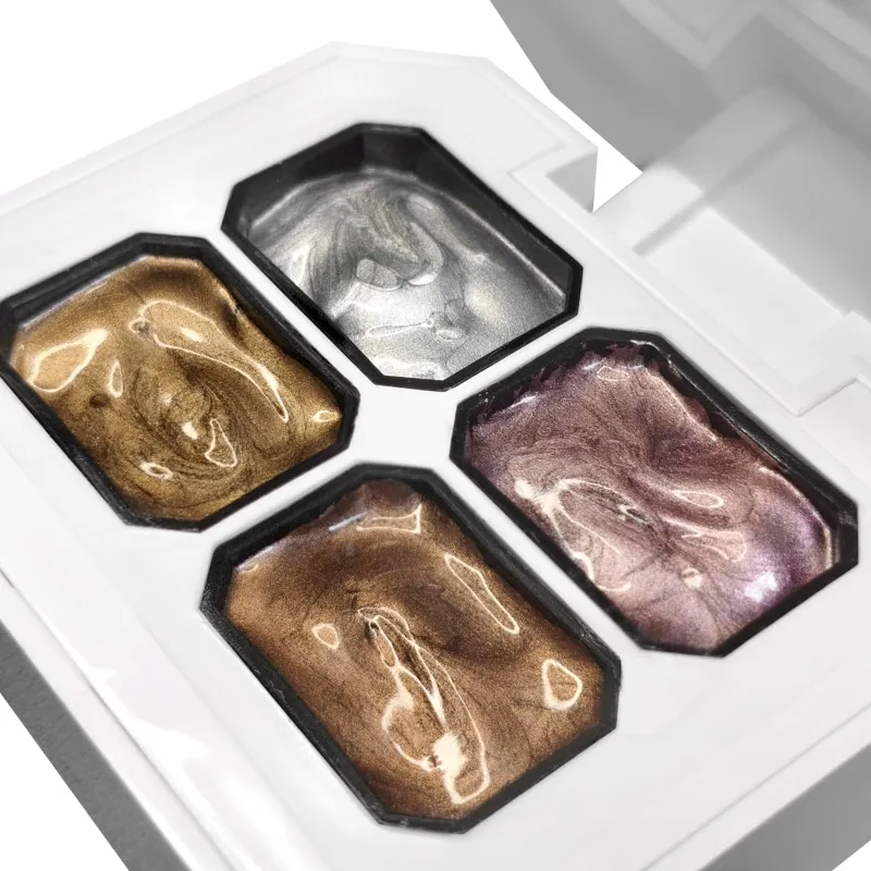 Mline Beauty Metallic Ombre gel kit 01 guld sølv