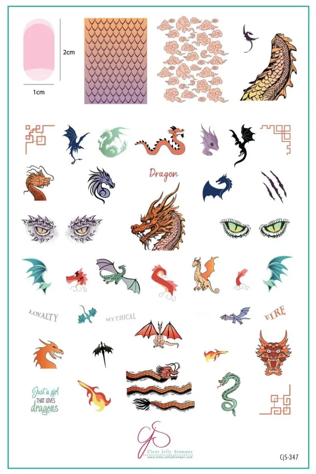 Clear Jelly Stamper Dragon Love CjS-347 plade 14,5x9,5 cm drage