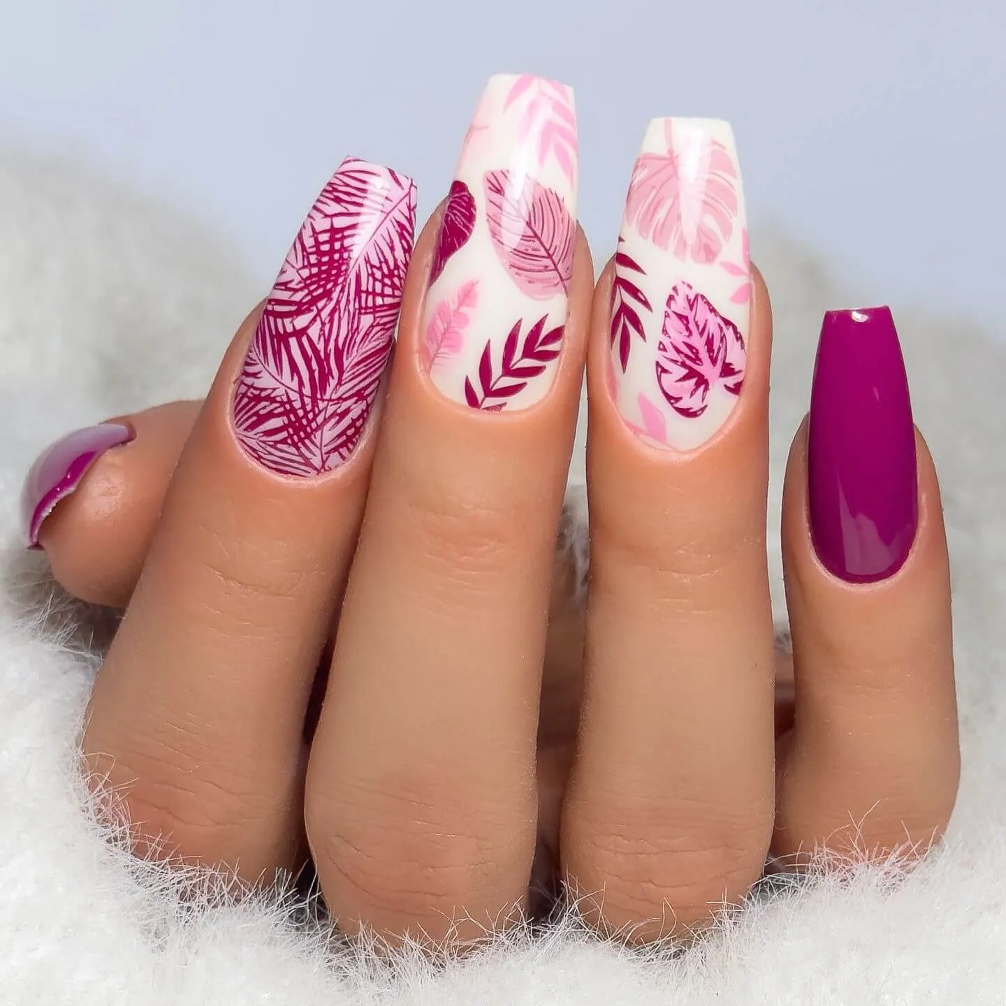 Clear Jelly Stamper CjS-358 Tropical Leaves stamping plade