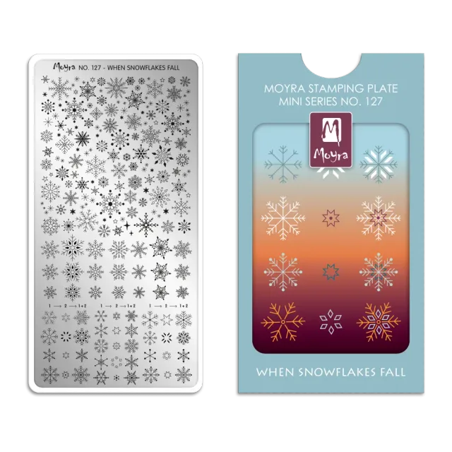 Moyra Mini Stamping Plate 127 When Snowflakes Fall stempelplade