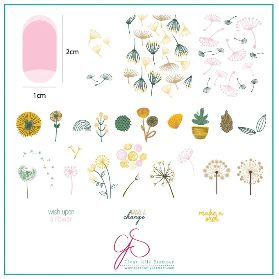 Clear Jelly Stamper CjS-155 Flower stempelplade mælkebøtte