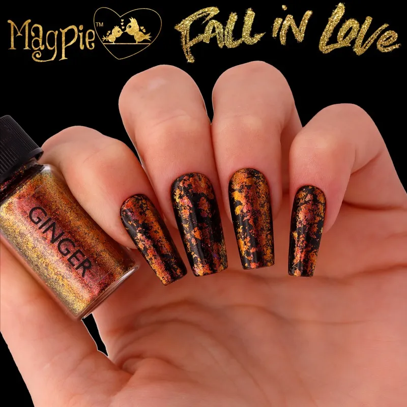Indigo Nails Ginger Flakes negleflager kobberglød