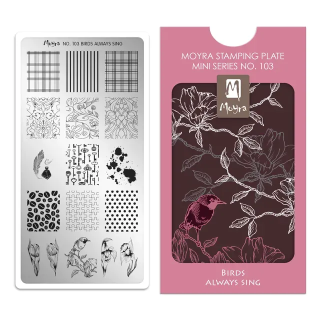 Moyra Mini 103 Birds always sing stampingplade lille