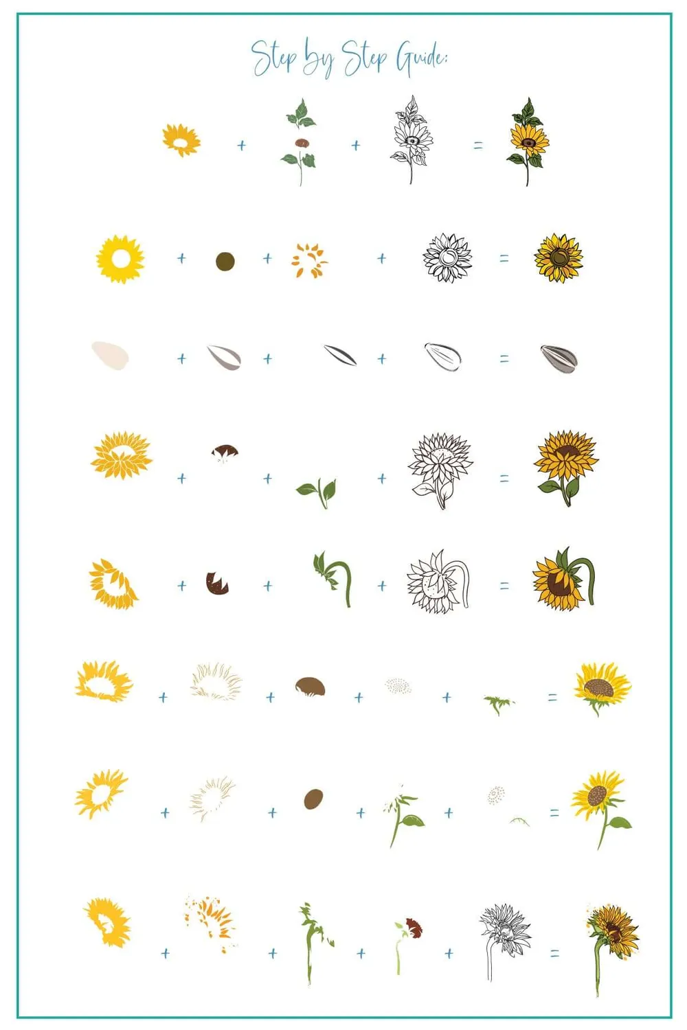 Clear Jelly Stamper CjS-370 Sunflower stampingplade blomst