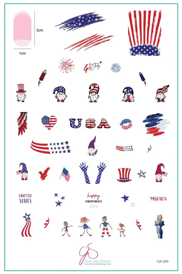 Clear Jelly Stamper Fourth of July CjS-255 stamping plade flag