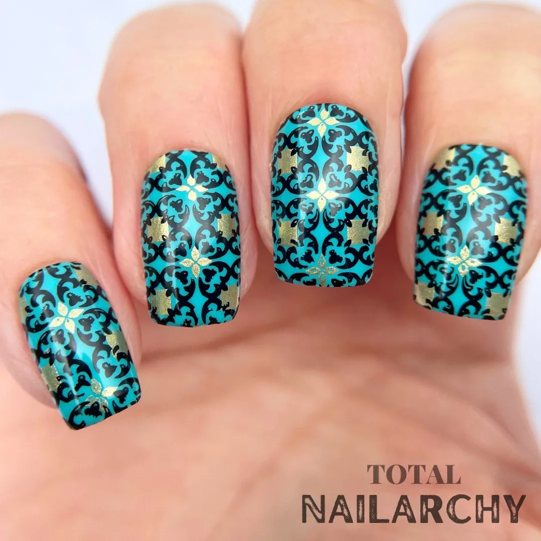 Full Nail Fab Blissful Baroque CJS-338 stempelplade barok full nail