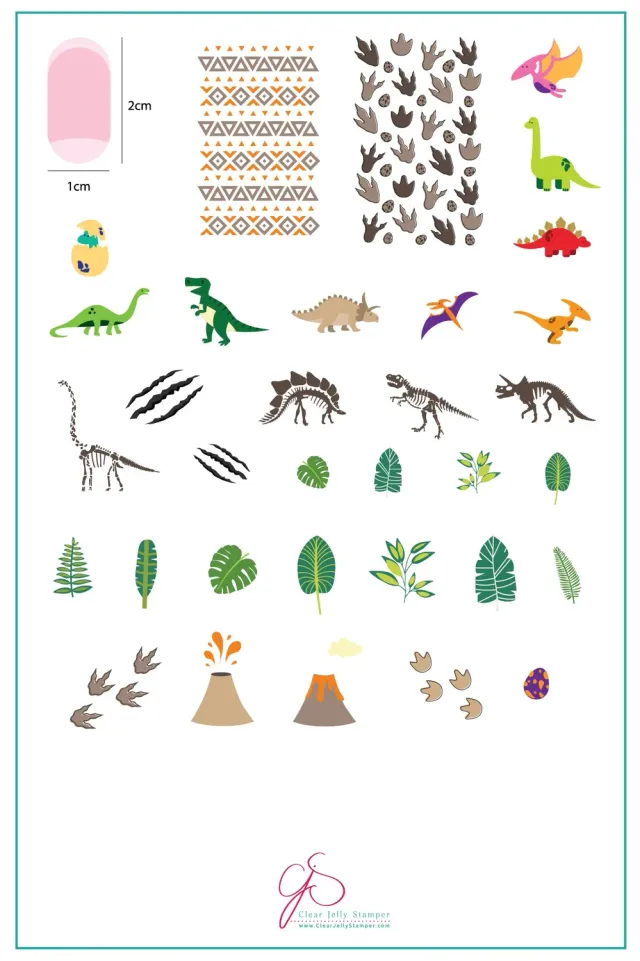 Clear Jelly Stamper LC-35 Dino Friends stampingplade dino