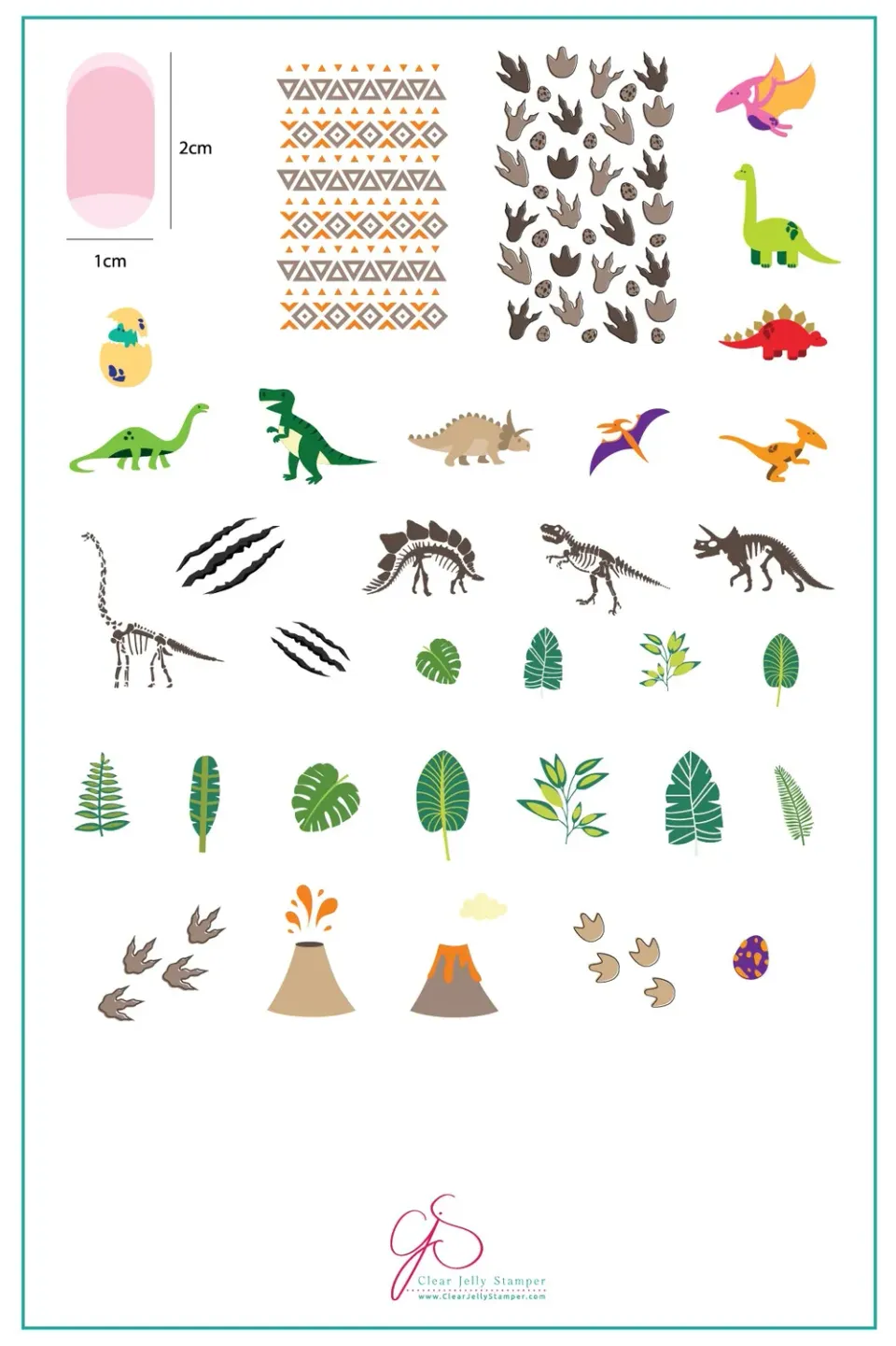 Clear Jelly Stamper LC-35 Dino Friends stampingplade dino