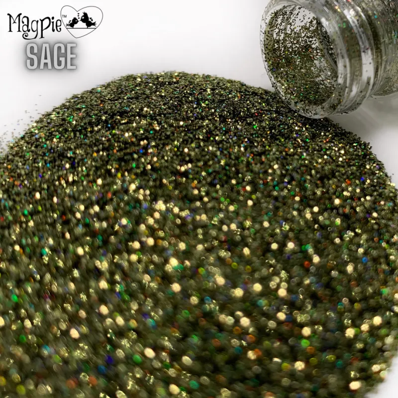 Indigo Nails Sage glitter til negle – støvet glans