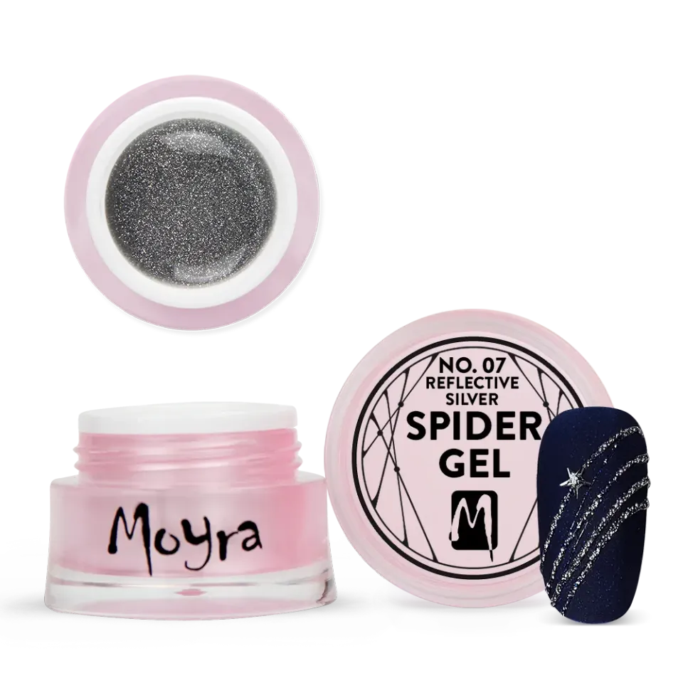 Moyra Spider Gel No. 07 neglegel reflekterende sølv 5 g
