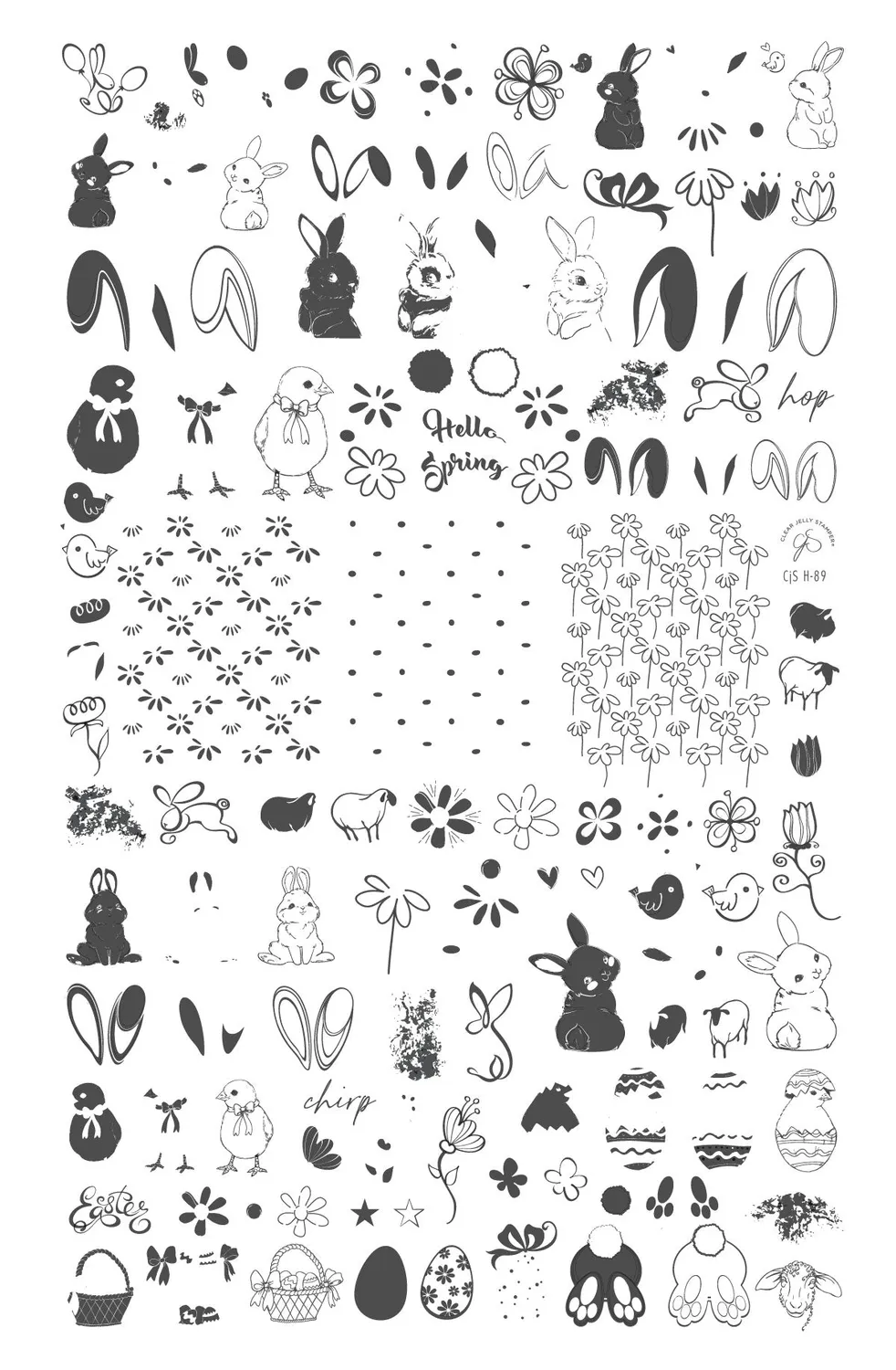 Clear Jelly Stamper Bunny Friends CjSH-89 stamping plade