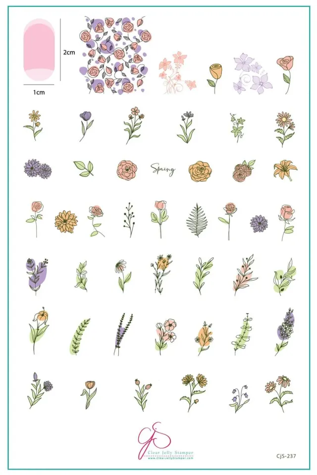 Clear Jelly Stamper Field of Flowers CJS-237 negleplade pæon