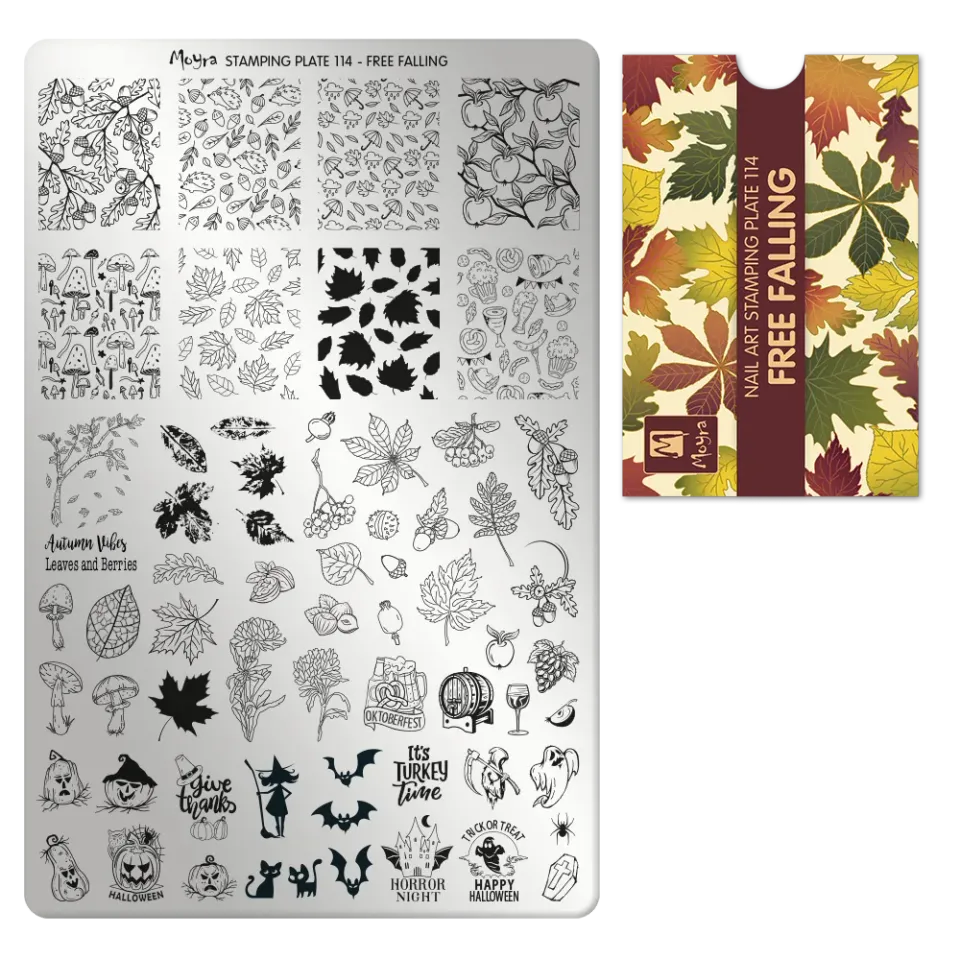 Moyra 114 Free Falling stamping plate stort motiv