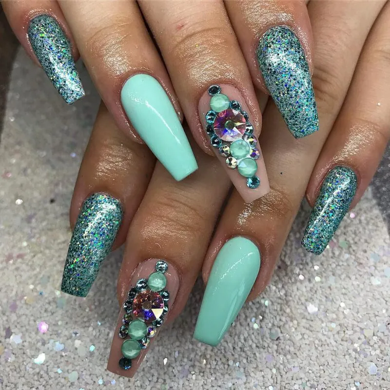 Indigo Nails Tiffany negleglitter mint
