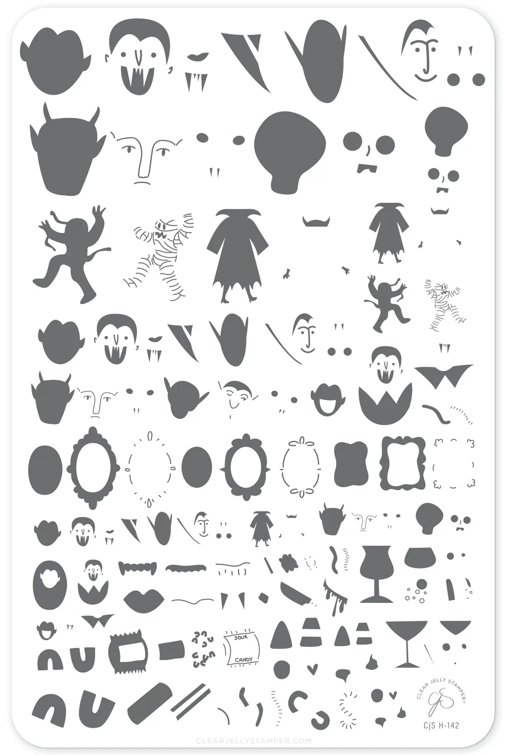 Clear Jelly Stamper Lil Night Creatures CjSH-142 stampingplade halloween