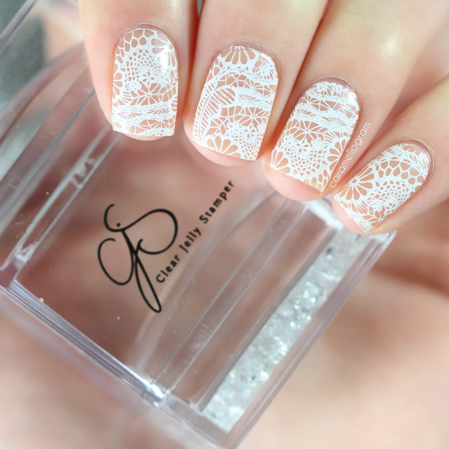 Clear Jelly Stamper CjS-177 Just Add Lace stamping plade 14,5cm
