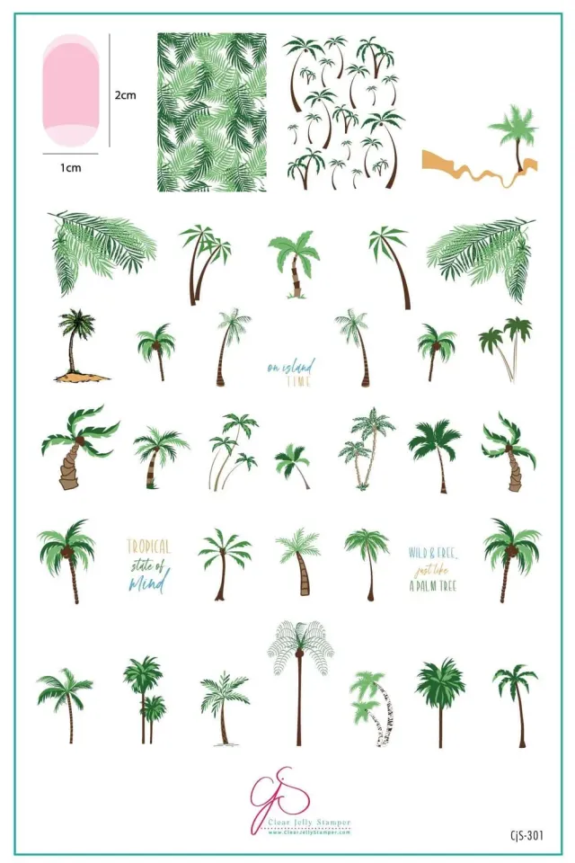 Clear Jelly Stamper CjS-301 stempelplade Pretty Palms