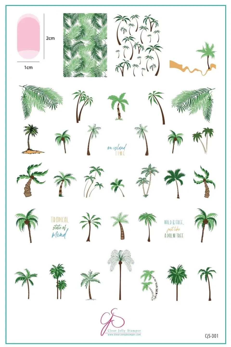 Clear Jelly Stamper CjS-301 stempelplade Pretty Palms