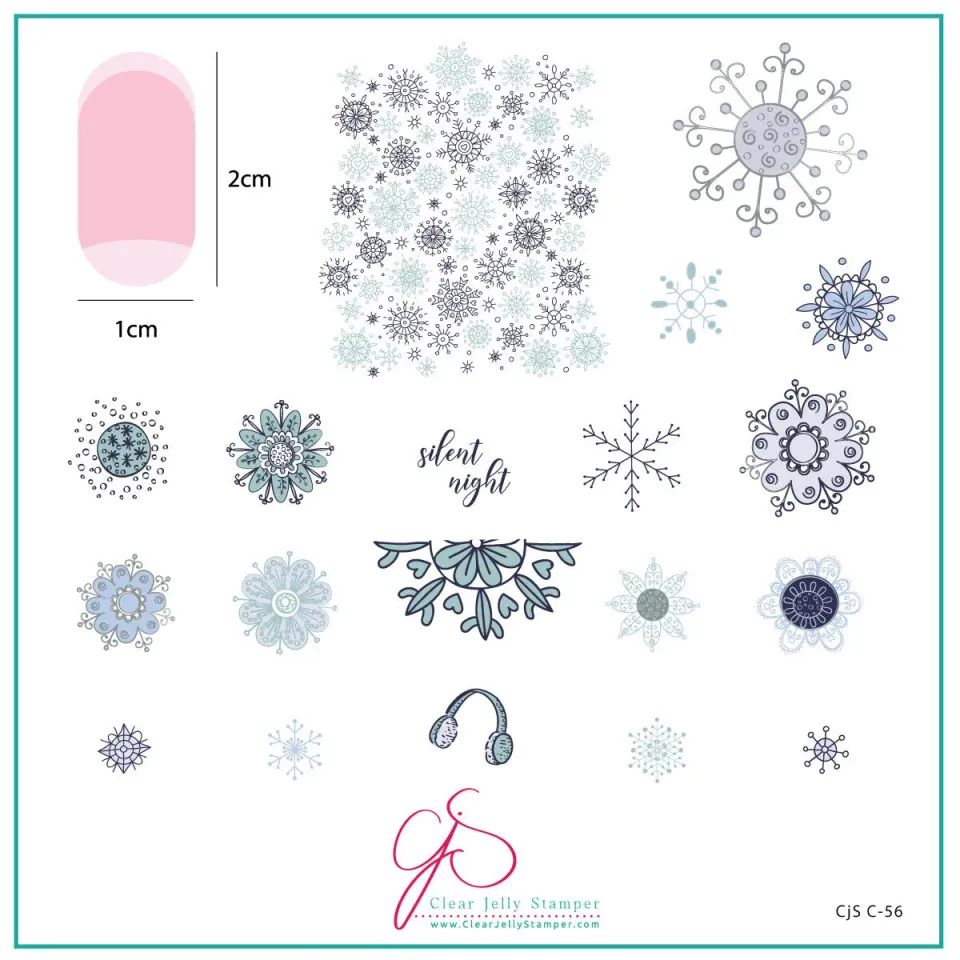 Clear Jelly Stamper CjSC-56 Silent Night stamping plade 8x8