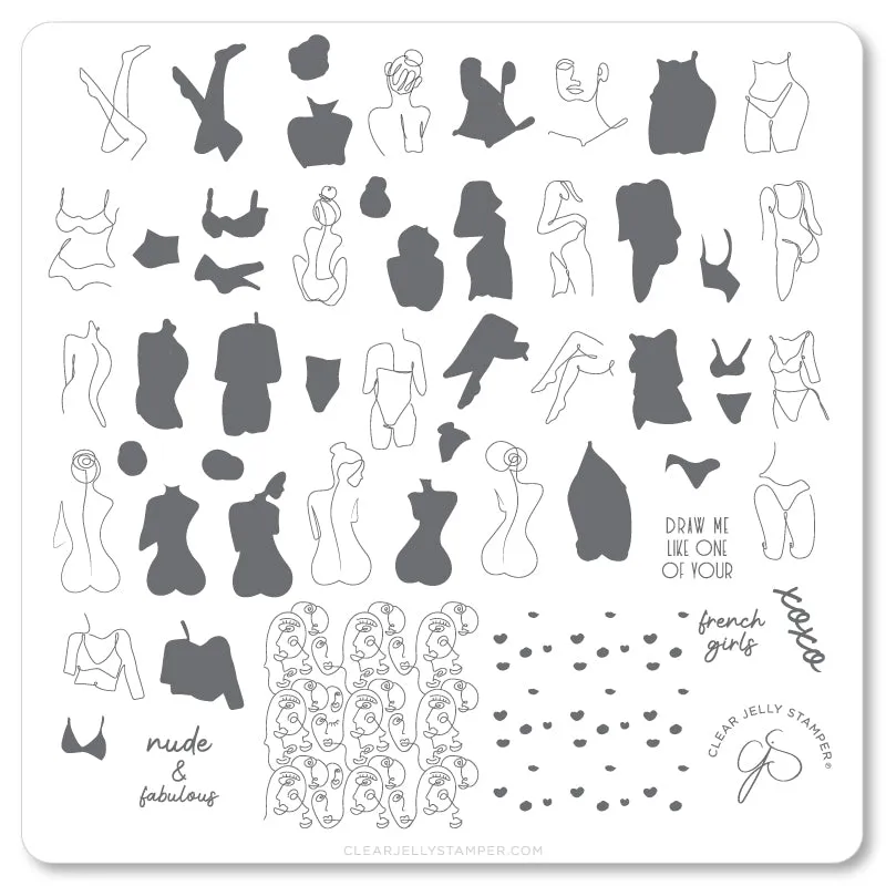 Clear Jelly Stamper Nude CjS-196 stampingplade Au Naturel
