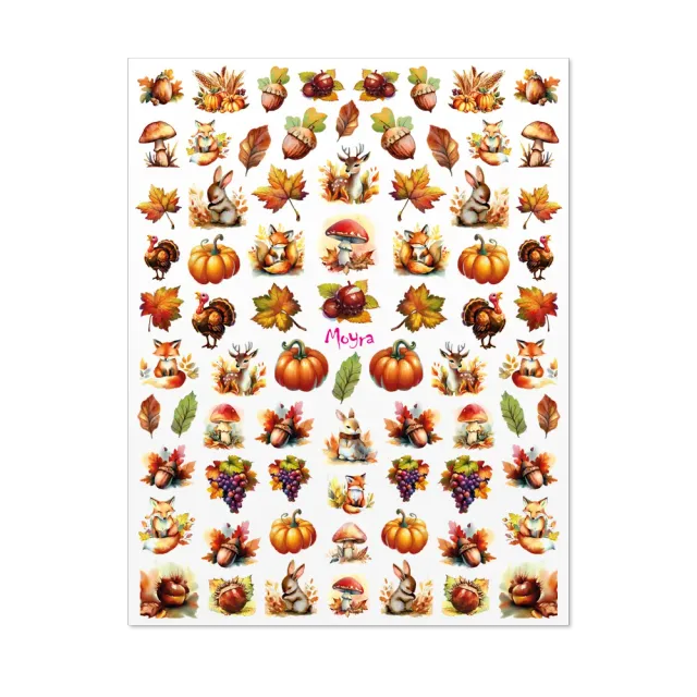 Moyra Watertransfer No. 02 Autumn negle stickers 8x10 cm