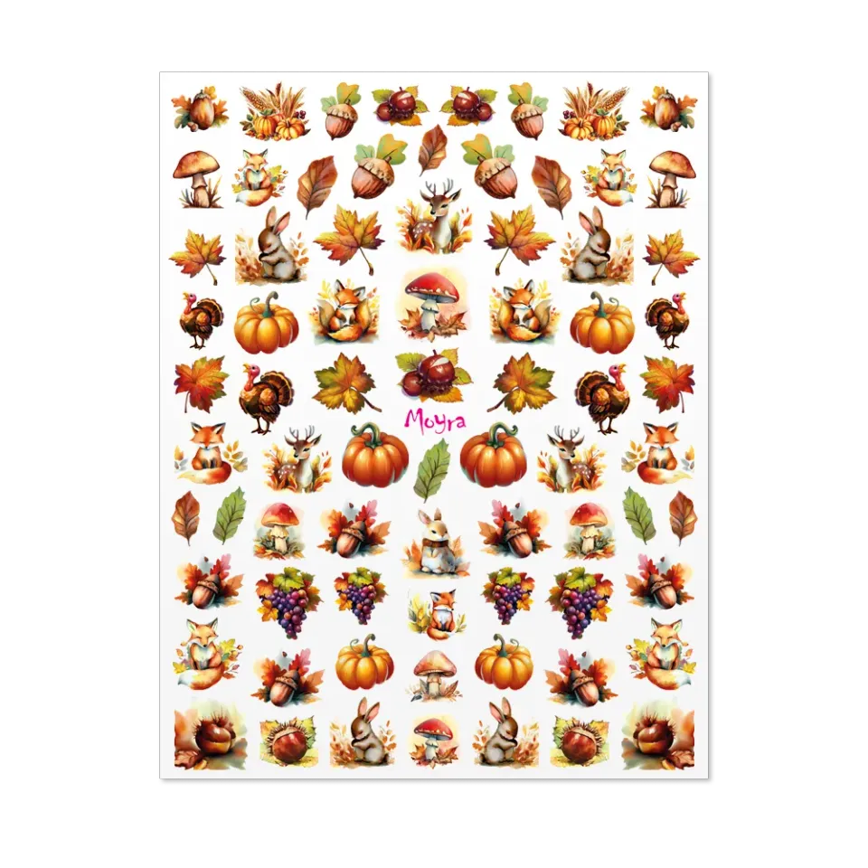 Moyra Watertransfer No. 02 Autumn negle stickers 8x10 cm