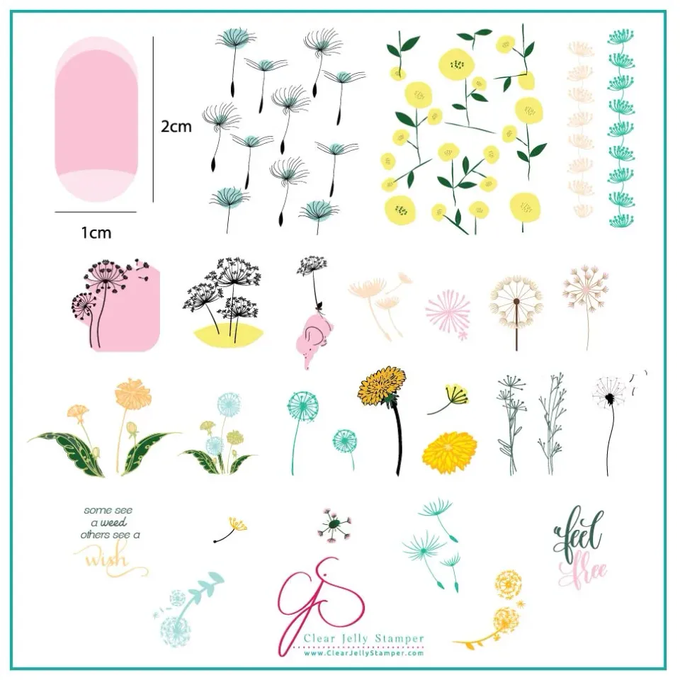 Clear Jelly Stamper Feel Free CjS-158 stampingplade mælkebøtte