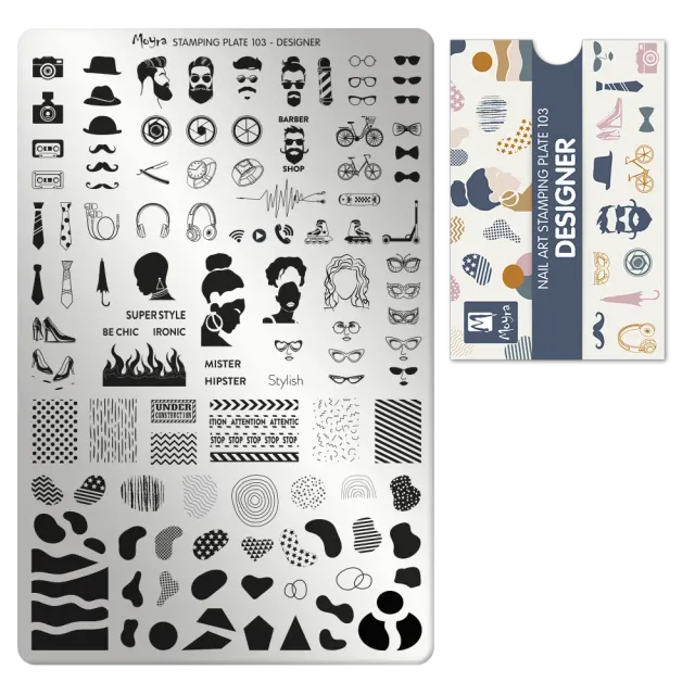 Moyra stampingplade 103 Designer negledesign stor