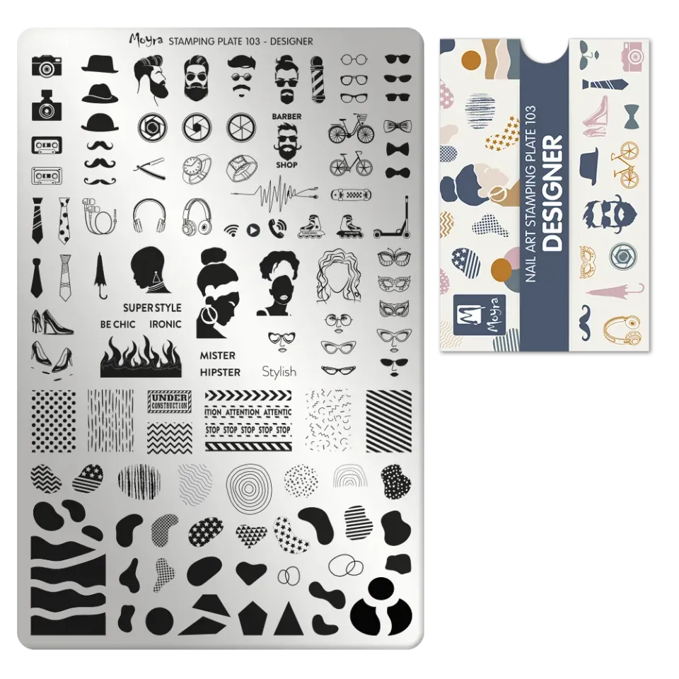 Moyra stampingplade 103 Designer negledesign stor