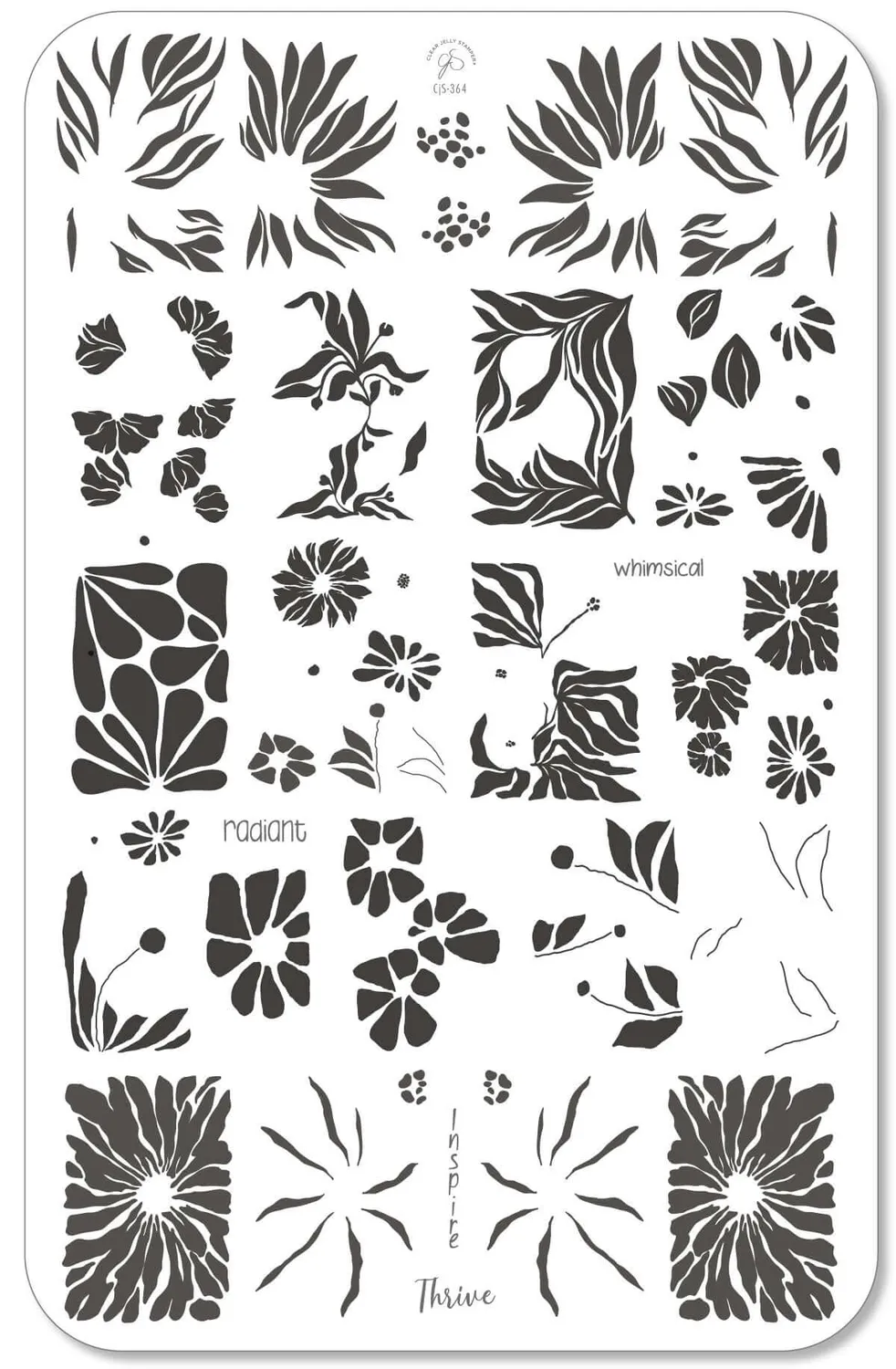Clear Jelly Stamper CJS-364 Inspire-Floral stamping plade blomster