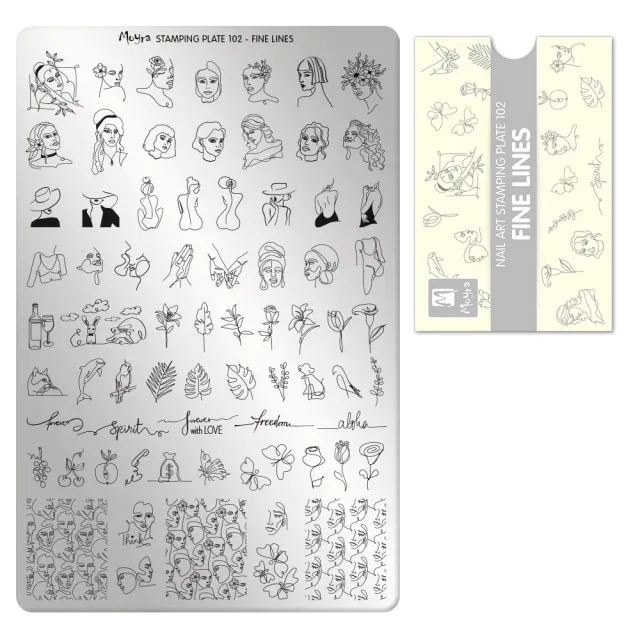 Moyra Stamping Plate 102 negleplade fine lines stor