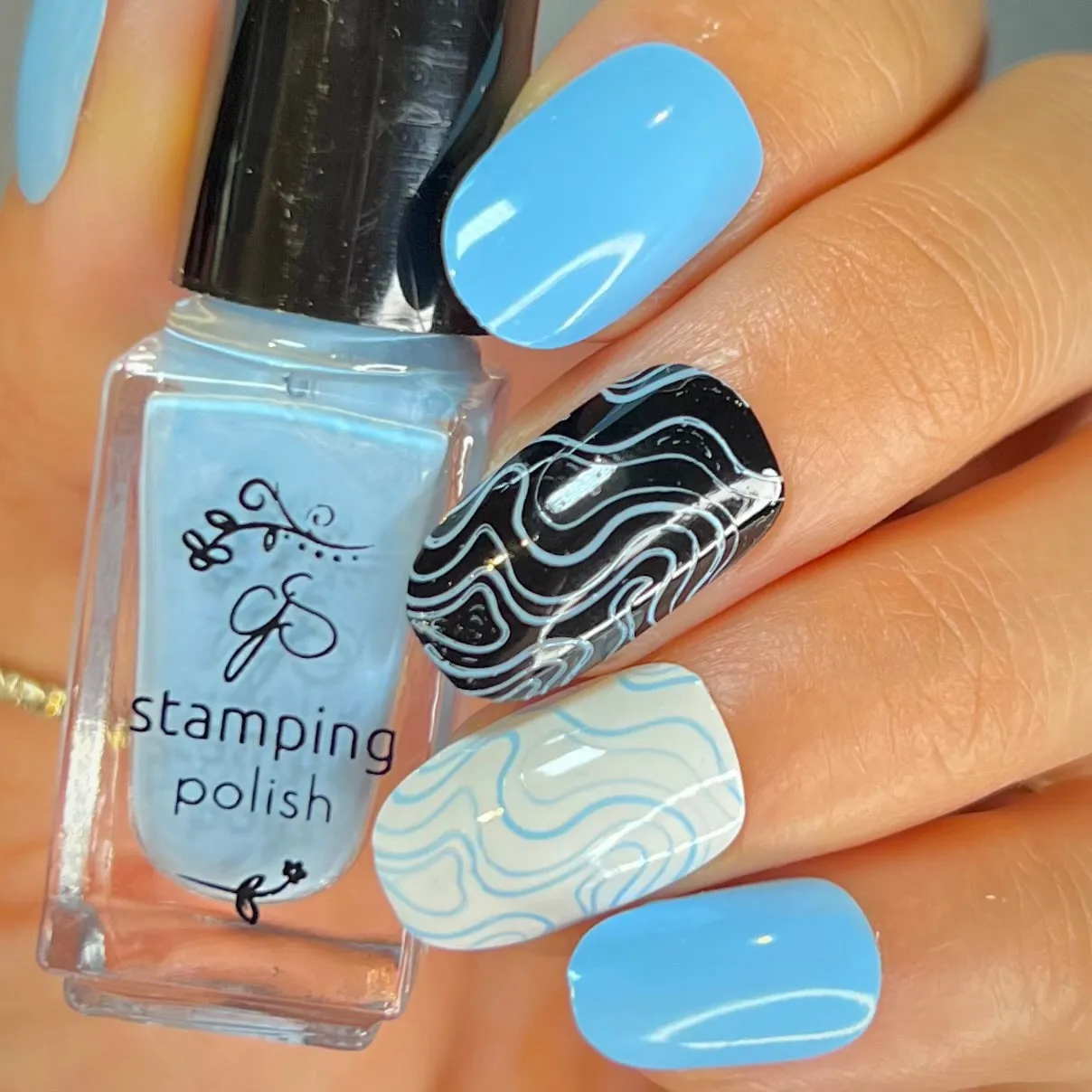 Clear Jelly Stamper 127 Baby's Got Blue Eyes stampinglak blå