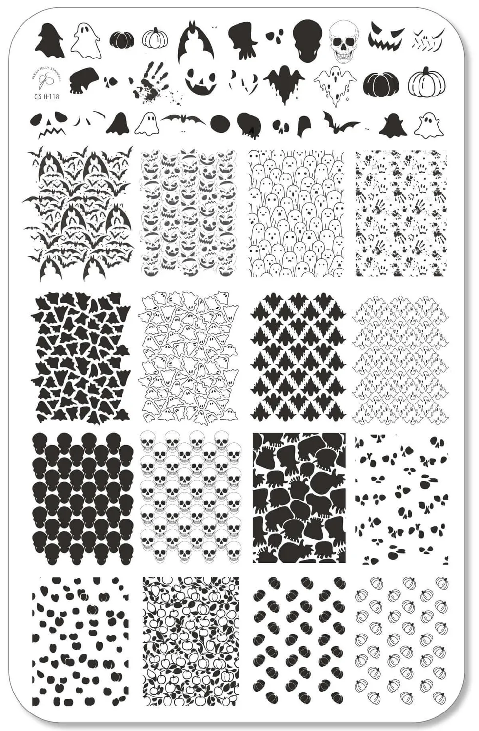 Clear Jelly Stamper Wallpaper Skeletons CjSH-118 stempelplade halloween