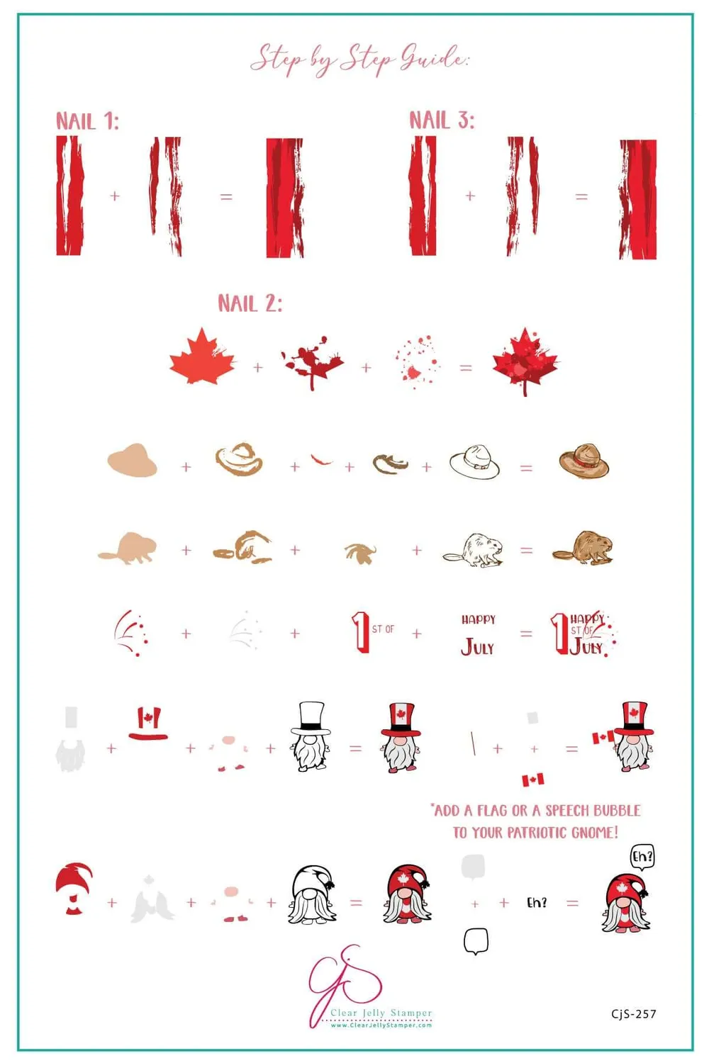 Clear Jelly Stamper CjS-257 Canada Day stampingplade