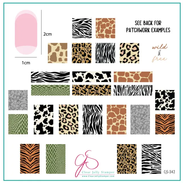 Clear Jelly Stamper CjS-342 Animal Print stamping plade