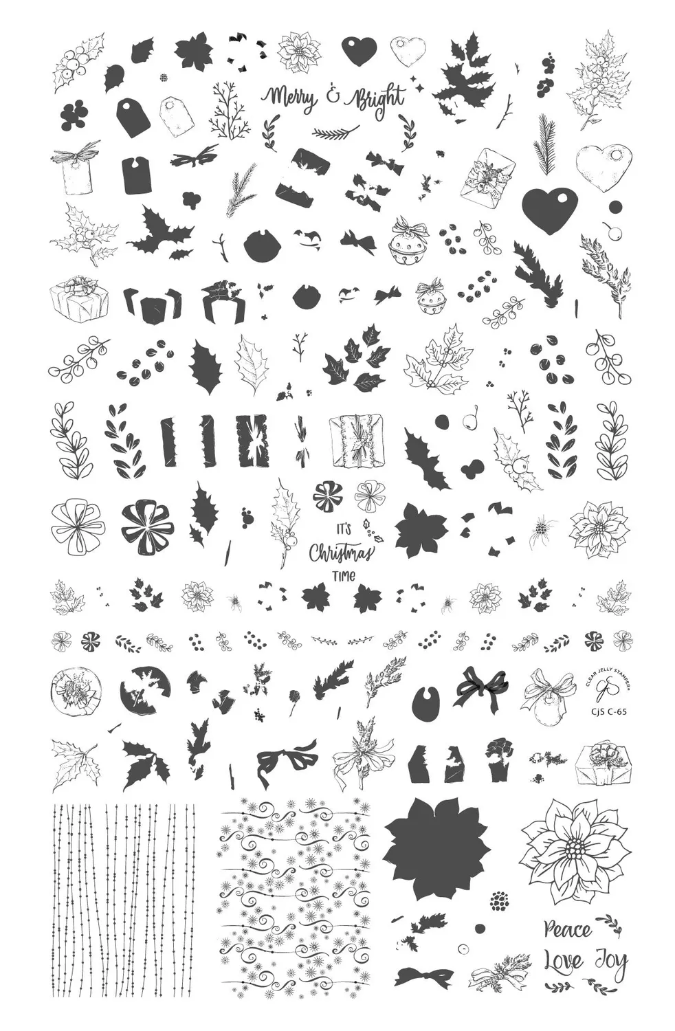 Clear Jelly Stamper Gifts & Greens C-65 stamping plade jul