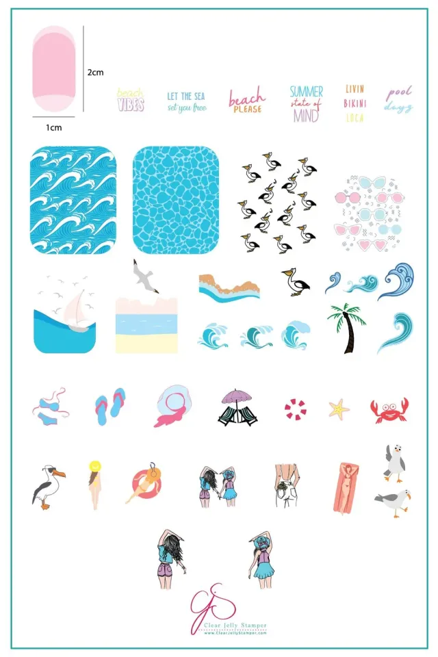 Clear Jelly Stamper Beach Day CjS-159 stempelplade strand