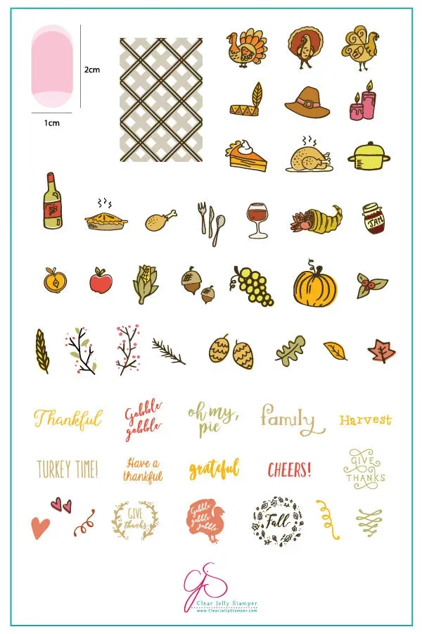 Clear Jelly Stamper Give Thanks CjSH-15 stampingplade efterår