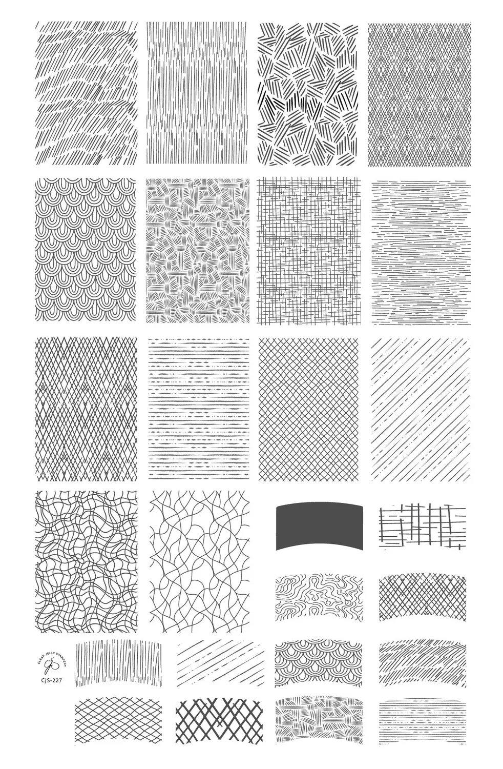 Clear Jelly Stamper French-Textile CjS-227 stamping plade 14,5cm