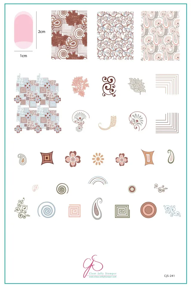 Clear Jelly Stamper CjS-241 Funky Floral stempelplade art deco