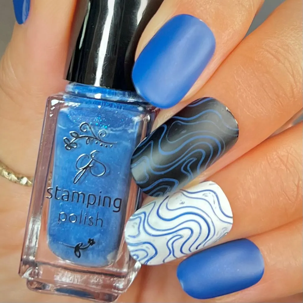 Clear Jelly Stamper 165 Ruffle My Feathers stamping lak blå 5 ml shimmer