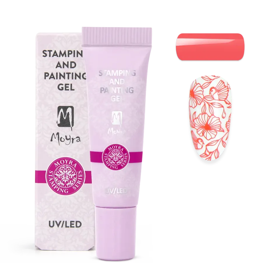 Moyra Stamping painting gel No. 16 Vivid Coral 7 g koral
