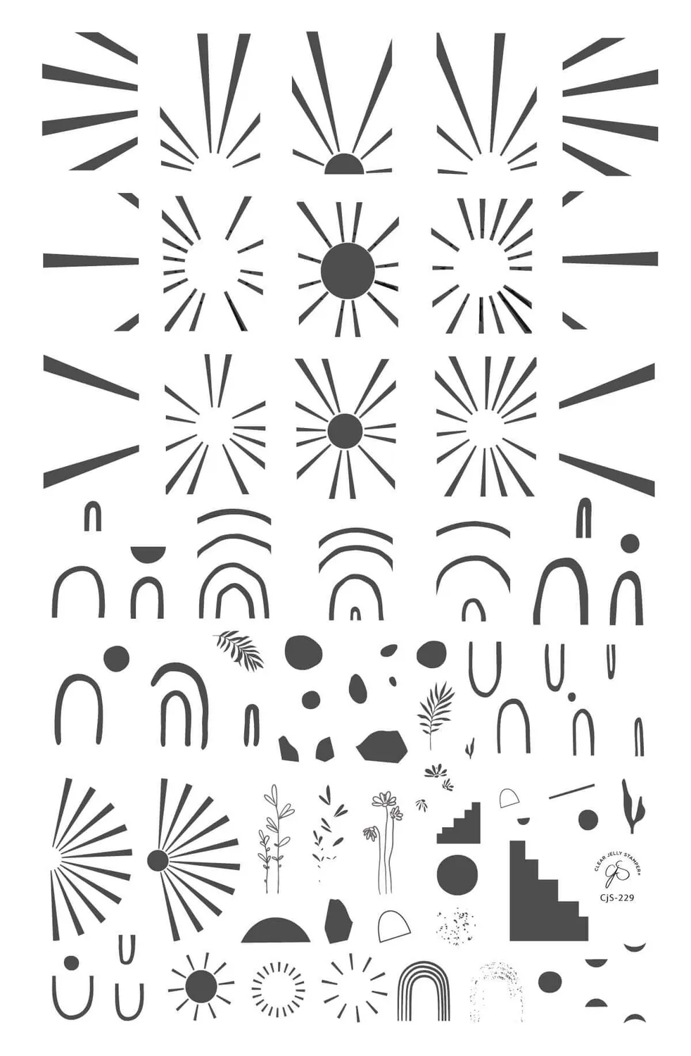 Clear Jelly Stamper CjS-229 Desert Boho stamping plade boho