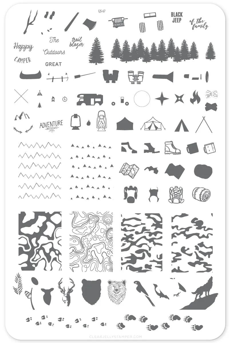 Clear Jelly Stamper Adventure Begins CjS-67 stampingplade outdoor