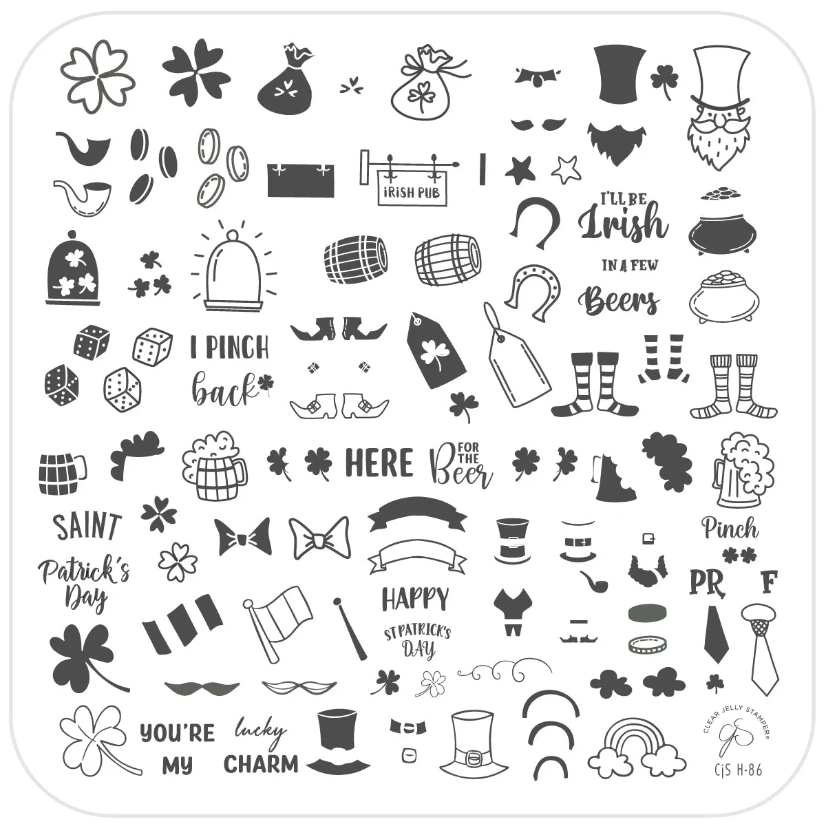 Clear Jelly Stamper CjSH-86 I Pinch Back stamping plate 8 cm