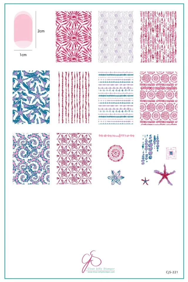 Clear Jelly Stamper CjS-221 Shibori stempelplade tie-dye