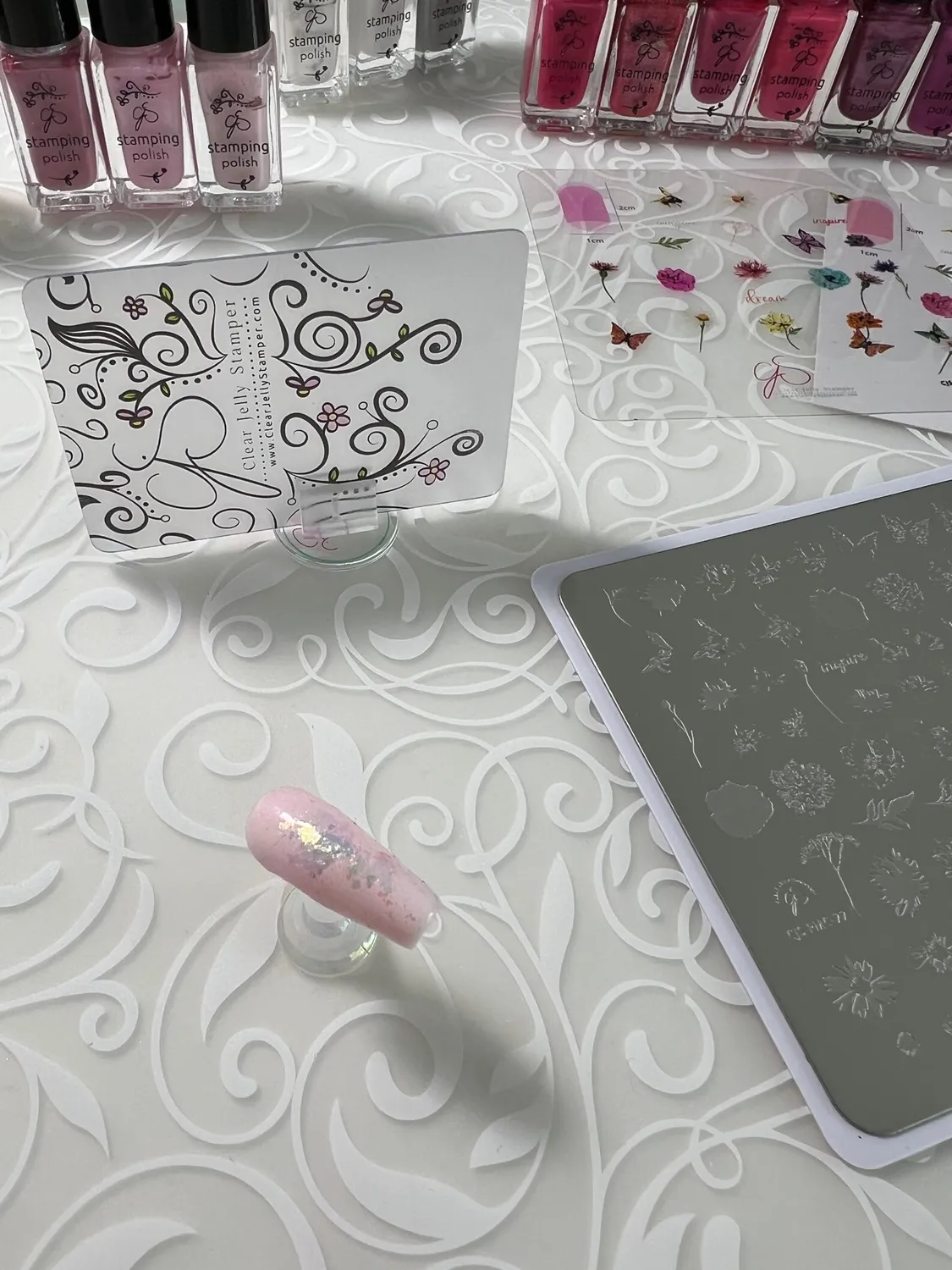 Clear Jelly Stamper Scraper Clip Holder skraberholder 2 stk