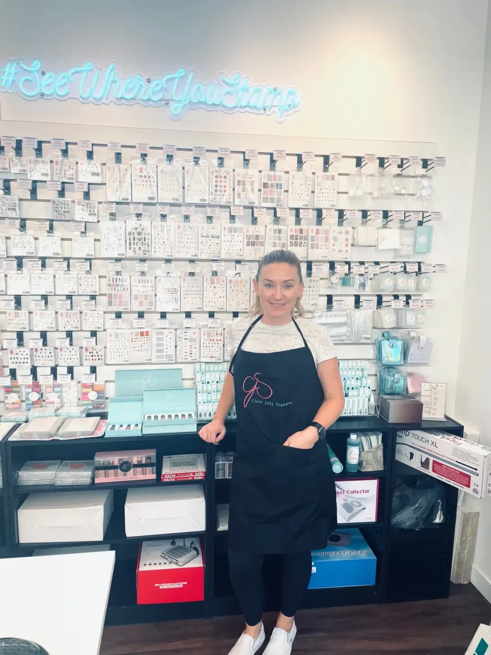 Clear Jelly Stamper CjS forklæde til salon og hjemme