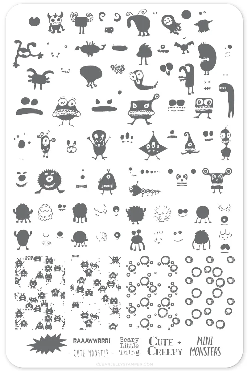 Clear Jelly Stamper Monster Mash CjSH-27 stampingplade