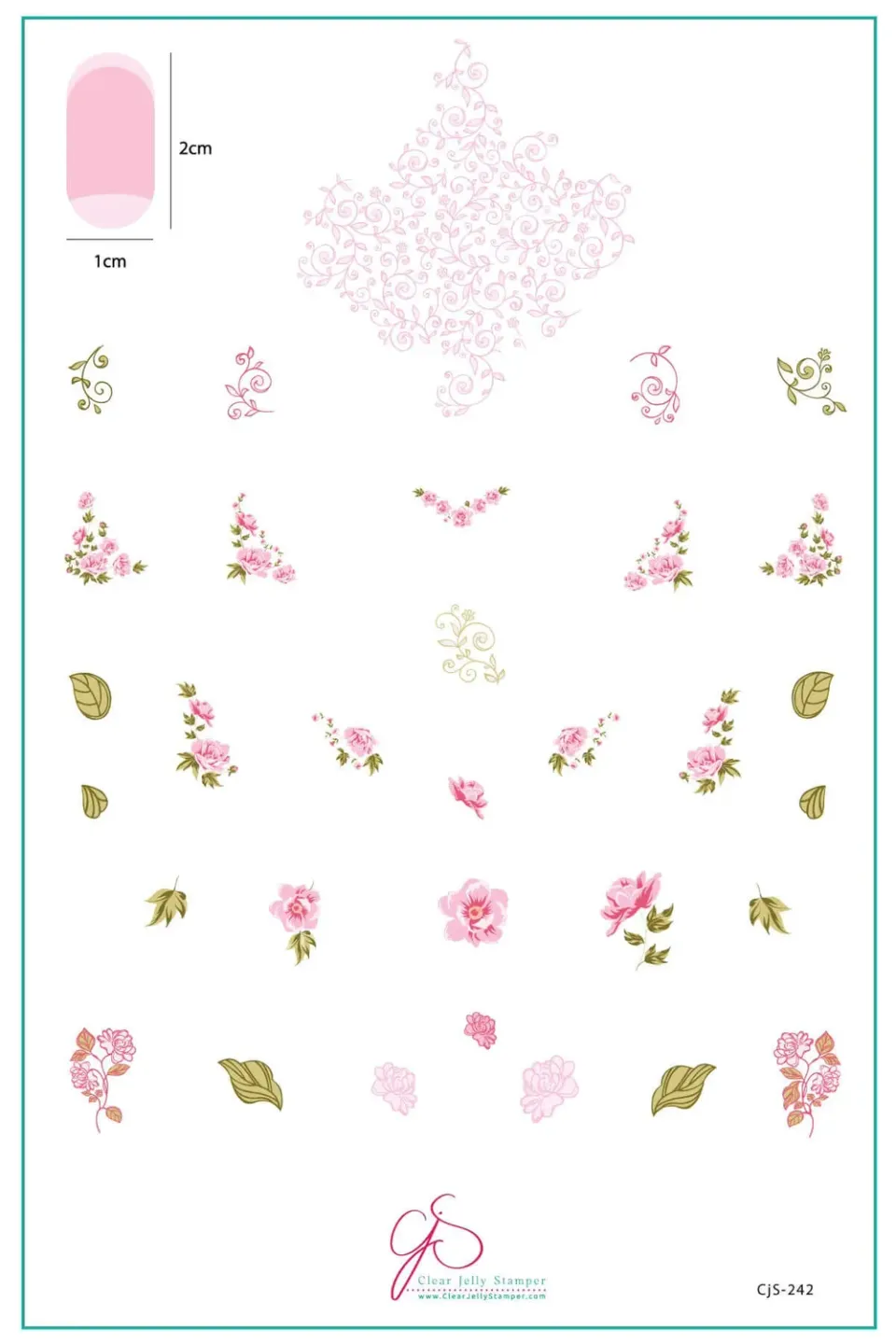 Clear Jelly Stamper Summer Rose CjS-242 stempelplade roser